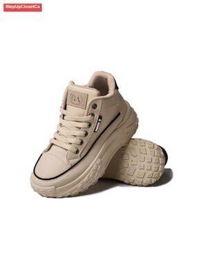 Women's Platform Sneakers Chunky Lace-Up Walking Shoes Mesh Breathable